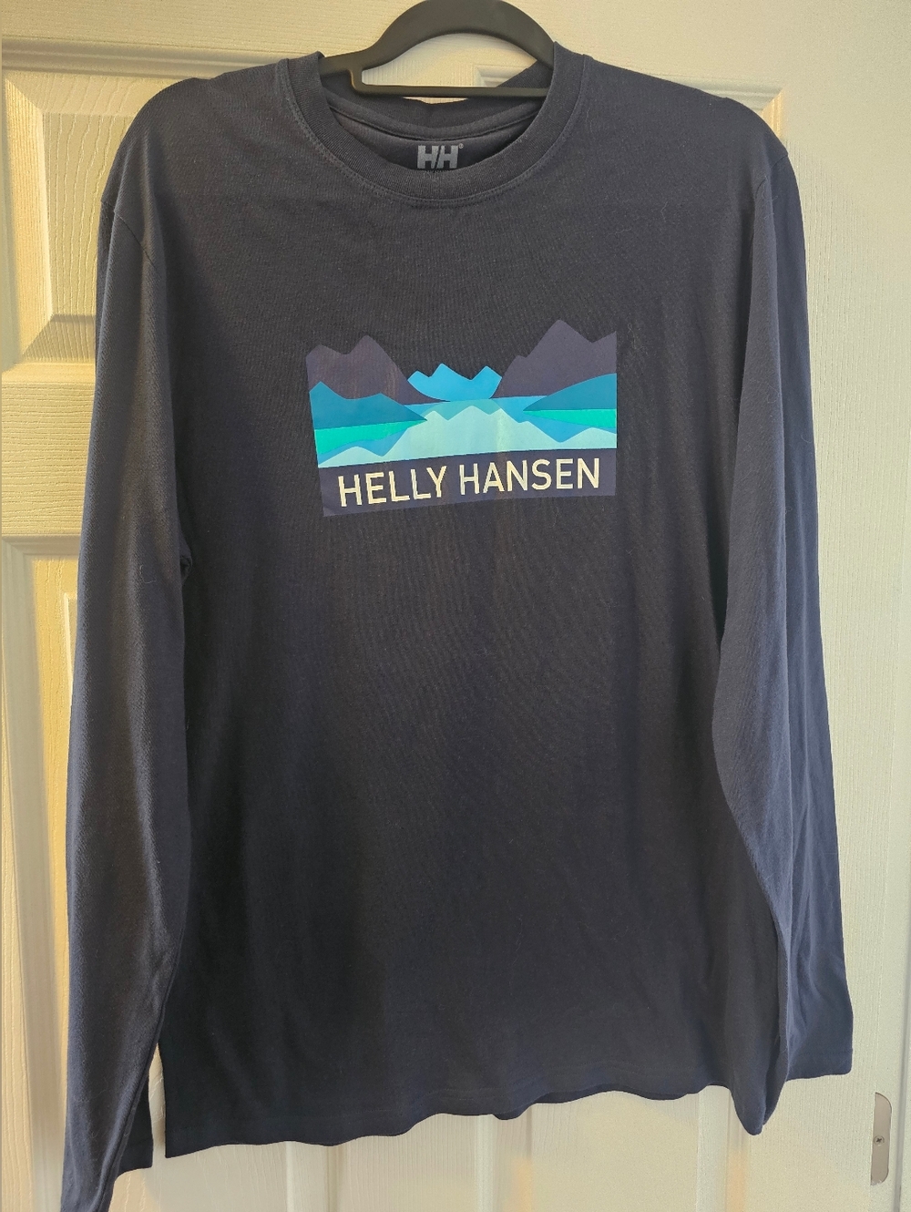 Helly Hansen Navy Long Sleeve Tee with Blue Graphic